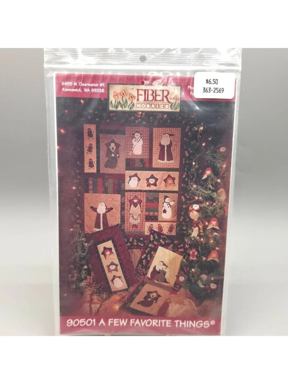 A Few Favorite Things Quilt Pattern Kit Fiber Mosaics Santa Angel Gingerbread